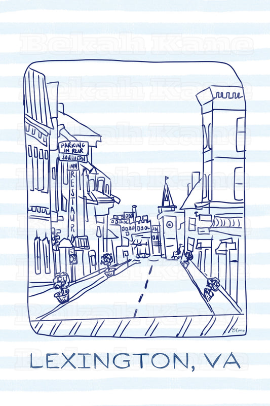 Lexington Sketch - Blue Stripe