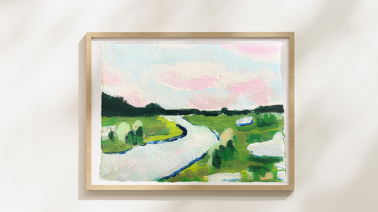 Chesapeake Stillness 04” – Original 8x6 Acrylic Landscape on Textured Cotton Paper