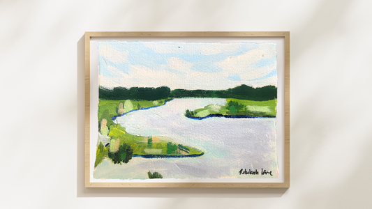 “Chesapeake Stillness 01” – Original 8x6 Acrylic Landscape on Textured Cotton Paper