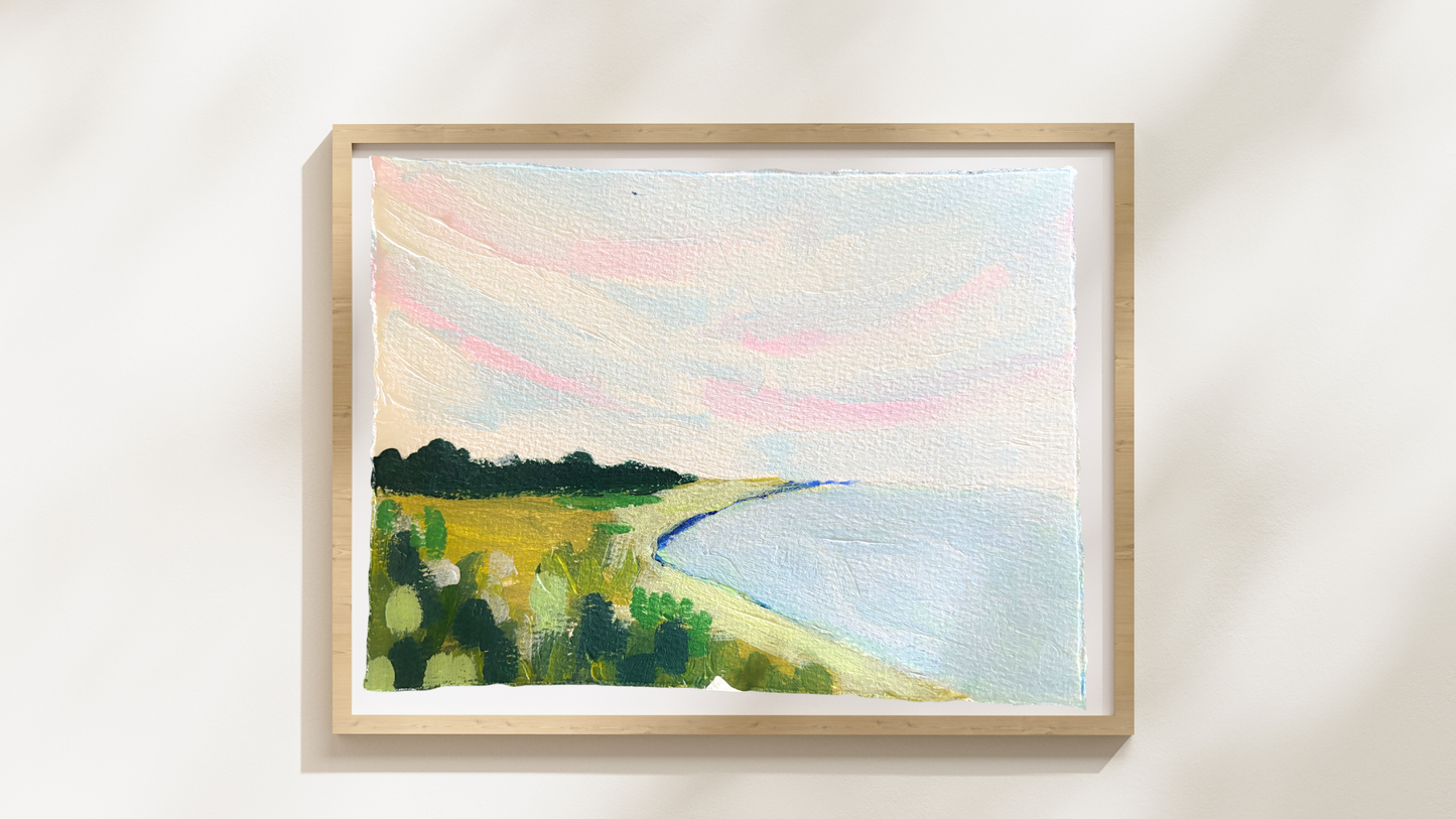 Chesapeake Stillness 02” – Original 8x6 Acrylic Landscape on Textured Cotton Paper